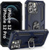 ADDIT iPhone 12 Case, Military Grade Heavy Duty Protection, Kickstand Ring, Shockproof, Blue