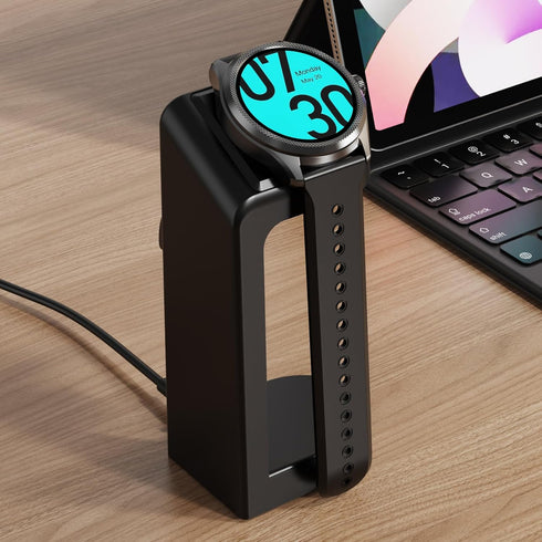 Replacement Connection Charging Dock - Compatible with Ticwatch Atlas/Pro 5 Enduro/Pro 5/3, 5 Feet Cable, Black