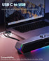 LENRUE G11 Touch Lights Computer Speakers for Desktop, USB C/USB Powered with Clear Sound for PC Laptop
