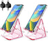 TOPGO 2 Pack Acrylic Phone Stand, Pink Phone Holder for Office Desk, Vanity,