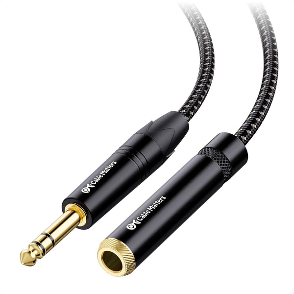 Cable Matters 6 ft Braided 1/4 Inch Extension Cable (1/4 TRS to 1/4 Inch Male to Female)