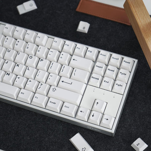 White Keycaps Set, Cherry Profile Doubleshot Bow Keycaps, 120 Keys Custom Keyboard Keycap for 60% 65% 70% 75% Cherry MX