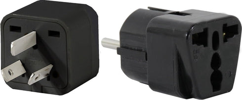 Travel Adapter Plug for USA/Universal to Argentina Type I & E (C/F) AC Power Plugs, Pack of 2