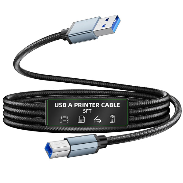 iMangoo Printer Cable 5FT USB Printer Cord 2.0 Type A Male to