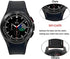 No Gaps Band Genuine Leather with Silicone Replacement Strap for Samsung Galaxy Watch 6/5/4 40mm 44mm, 5 Pro/Classic
