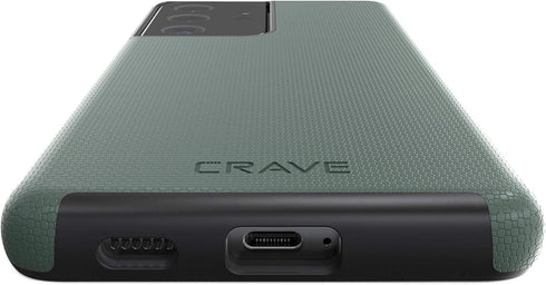 Crave Dual Guard Case for Galaxy S21 Ultra, Shockproof Protection Dual Layer - 6.8 inch Forest Green
