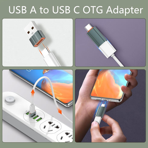 USB to USB C Adapter, USB C Female to USB Male OTG Converter for MacBook, iPad, Desktop, Projector - 2PCS