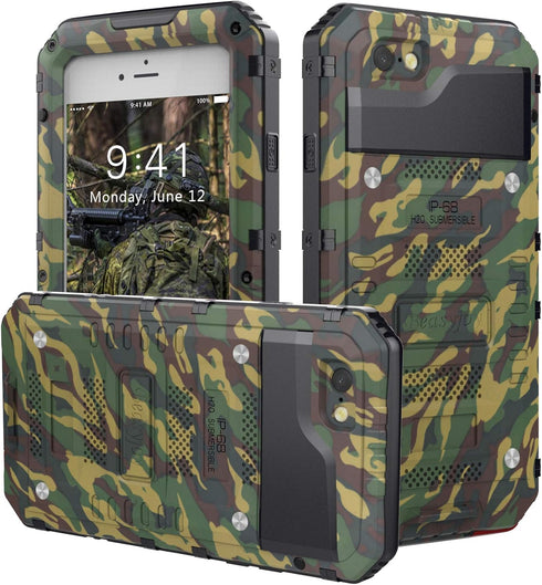 Beasyjoy Heavy Duty Case for iPhone SE 2022/2020, with Screen Protector, Military Grade Shockproof, Camo