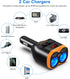 PD20W USB-C QC3.0 Fast Charger Car Adapter 120W 2-Socket 12/24V with Dual USB-A, LED Voltmeter, Replaceable Fuse