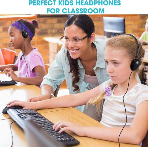 Konohan 30 Pack Headphones Bulk for Kids, Adjustable On Ear Headphones with 3.5 mm Jack