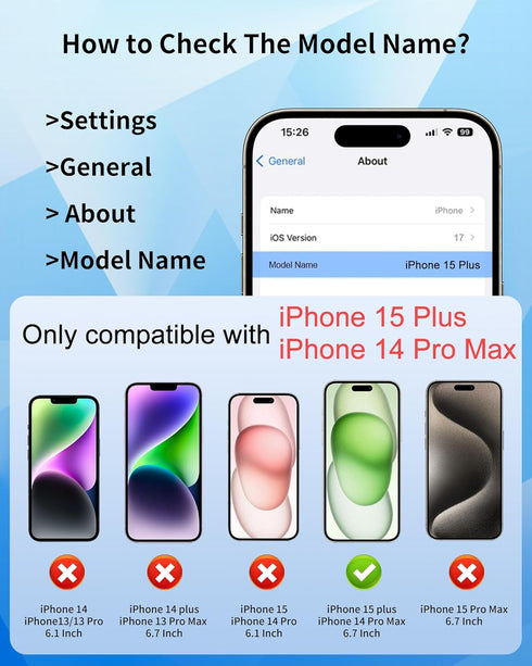 iPhone 14 Pro Max and iPhone 15 Plus Privacy Screen Protector, Gradient Colorful Anti Spy, 2 PACK 6.7 Inch
