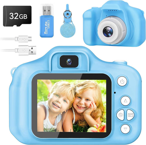 GPOSY Kids Camera for Boys and Girls, Digital 1080P HD Video Recorder, Christmas Birthday Gift with 32GB SD Card