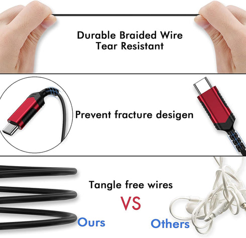 USB C Headphone Type C Earphone, Magnetic Wired Earbuds for iPhone 15 Pro Max, Samsung S24 Ultra, Galaxy S23, Pixel 8,