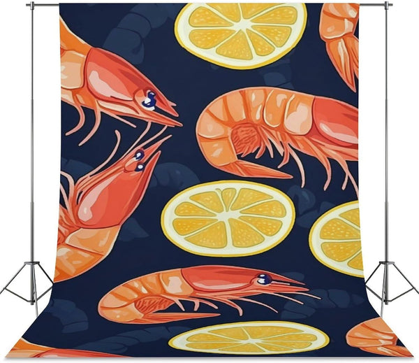 Generic Lobster Print Backdrop Background for Photography Photo Backdrop Curtain for Party Portraits