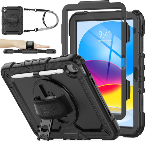 SEYMAC stock Case for iPad (A16) 11th/10th Generation 11''/10.9'' 2025/2022, Full-Body Drop Protection Case