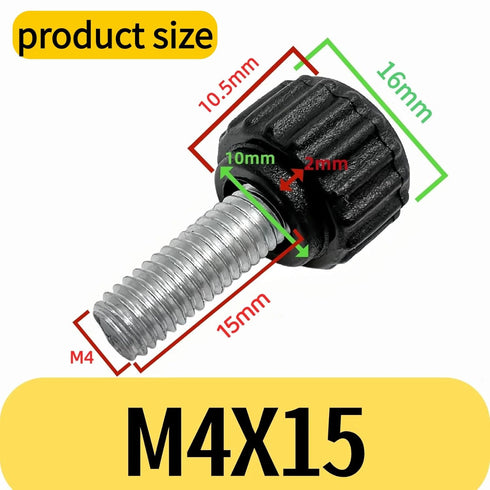 Impnit 24 M4 15 mm Pieces x Threaded Knurled Thumbscrew, Monitor Screws for Vesa Mount Screws Carbon Steel Clamping