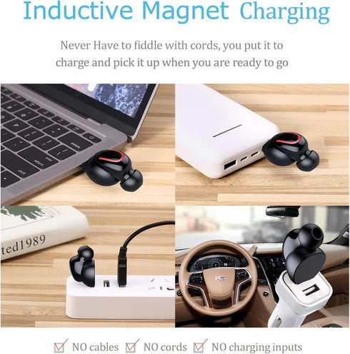 Mini Bluetooth Single Earbud - Small Wireless Invisible Headphones with 6-Hour Playtime for iPhone, Android, PC, TV,