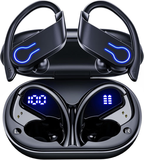 Wireless Bluetooth Earbuds, 120H Playtime Bluetooth 5.3 Ear Buds with LED Display Charging Case