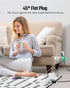 2Ft Extension Cord, SUPERDANNY Mini Surge Protector with 2 Wide-Spaced Outlets, USB Power Strip