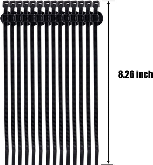 Fir Tree Nylon Push Mount Cable Zip Ties, 8 inch Adjustable Self Locking Tie Wire Clip Holder (20 Pack)