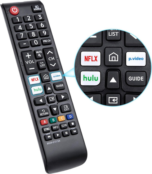 Replacement BN59-01315A BN59-01315J Remote Control for Samsung 4K Crystal UHD 6/7/8/9/TU-7000 Series Smart TV