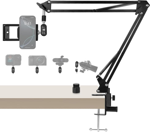 ellrkr 30" Magic Arm Holder w Clamp - Overhead Phone Mount for Desk,
