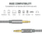 2 Pack 3.5mm Stereo Audio Cable Extension Male to Male Nylon Braided 10ft/3m Zerist Tangle-Free AUX Cable for Headphones, iPods, iPhones, iPads, Home/Car Stereos and More (Black)