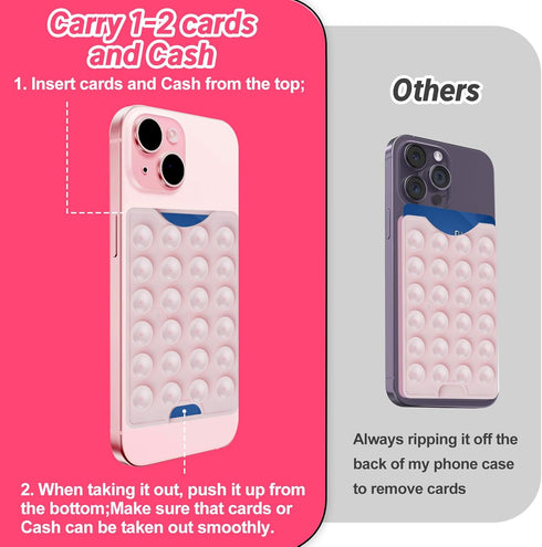 Silicone Suction Phone Case Mount, Non Slip Suction Cup Phone Mount, Hands-Free Phone Accessories Holder for Selfies
