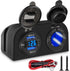 3 in 1 Tent Type Panel, PD Charger Socket + QC3.0 Dual USB Car Charger + 12V/24V Cigarette Lighter Socket + LED