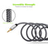 Tan QY Audio Extension Cable 1Ft - 3.5mm Stereo Jack Male to Female, Stereo Jack Cord for Phones, Headphones, Speakers
