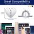 6 Pcs Cell Phone Ring Holder Stand Phone Ring Holder Adhesive Metal Phone Finger Grip Universal Ring Holder for Cell Phone Tablet, Sticky Phone Charms Accessories (Heart Shaped)