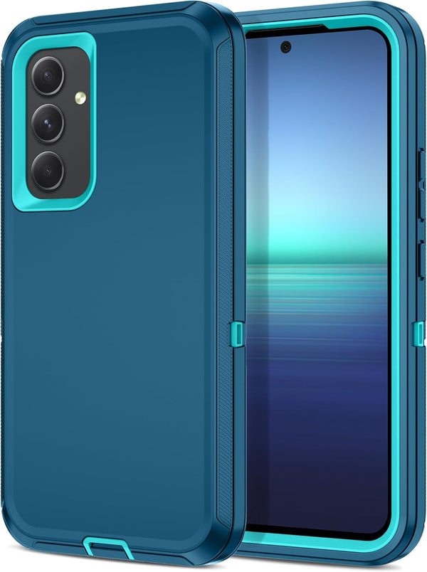 I-HONVA Samsung Galaxy A54 5G Case, Shockproof Dust/Drop Proof 3-Layer Full Body Protection (Turquoise)