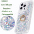 Glitter Case with Ring Holder for iPhone 13 Pro, Clear Kickstand Soft TPU Rubber Bumper, Silver