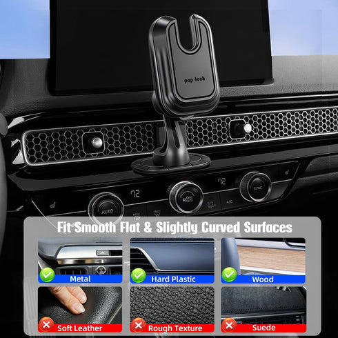 pop-tech Car Phone Mount for Pop Socket: Strong Adhesive Cell Phone Holder for Automobile Dashboard - Adjustable Dash
