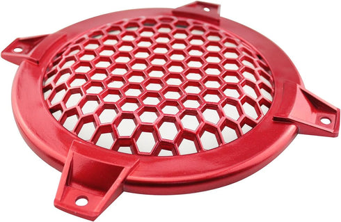 2PCS 4Inch Grill Cover, Red Round ABS Plastic Mesh Grilles, Car Audio Speaker Covers, Woofer Subwoofer Grill