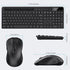 MARVO Wireless Keyboard and Mouse Combo - 2.4G Ergonomic Keyboard with Phone Tablet Holder, Silent Mouse (Black)