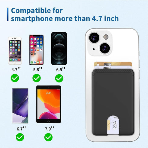 Senose Phone Card Holder, 4 Pack Stick On Wallet for Back of Phone, Compatible for iPhone, Android Phones
