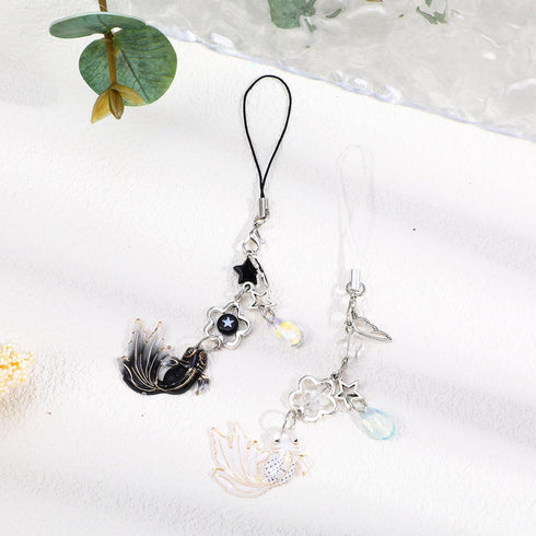 2Pcs Phone Charm Koi Aesthetic - Y2K Cell Phone Strap, Beaded Fish Charm for Phone Case