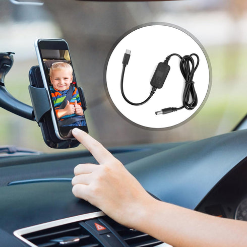 BOXOB DC5521 Baby Car Camera USB Powered Adapter, Durable Copper Baby Car Camera Monitor to USB C Tape- C Cable Cord