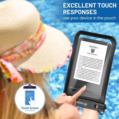 10in Waterproof Phone Pouch - IPX8 Dry Bag with Lanyard for iPhone 15/14/13/SE & Galaxy 23/22/21/20 Series.