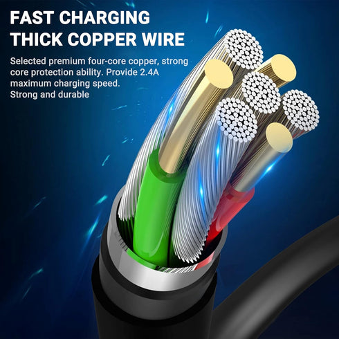 3-Pack Black iPhone Charger Cable, 3FT MFi Certified Lightning to USB-A, Fast Charging for iPhone