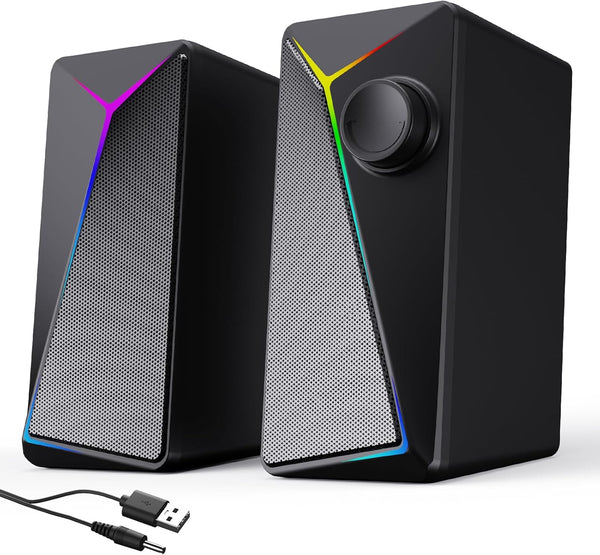 AYJBKL Computer Speakers for Desktop PC, USB-Powered Gaming Speakers for Laptop Multi Colorful