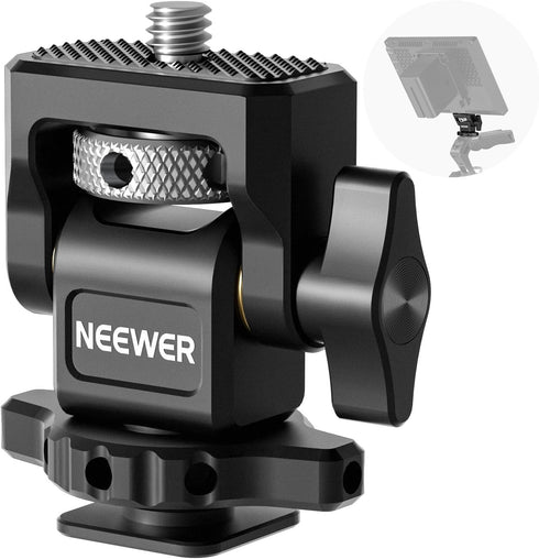 NEEWER Camera Monitor Mount with Cold Shoe, 1/4" Screw for 5" & 7" Field Monitor - Compatible with Atomos Ninja V, 360°
