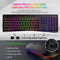 Wireless Keyboard and Mouse Combo with Backlit, 2.4G Full Size Ergonomic Keyboard with Light Up Letters, Rechargeable