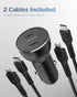 Galvanox Dual iPhone Car Charger, 2X Fast Charging Ports with 2X USB-C to Lightning Cables for iPhone 11/12/13/14 Pro