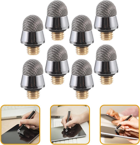 Stylus Replacement Tips - 8Pcs High-Precision Fiber Tips for Touch Screen Tablet Mobile Phone Pen
