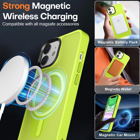 iPhone 11 Case, Shockproof & Drop Resistant (13FT), Translucent Matte, Strong Magnetic, Aluminum Alloy Keys,