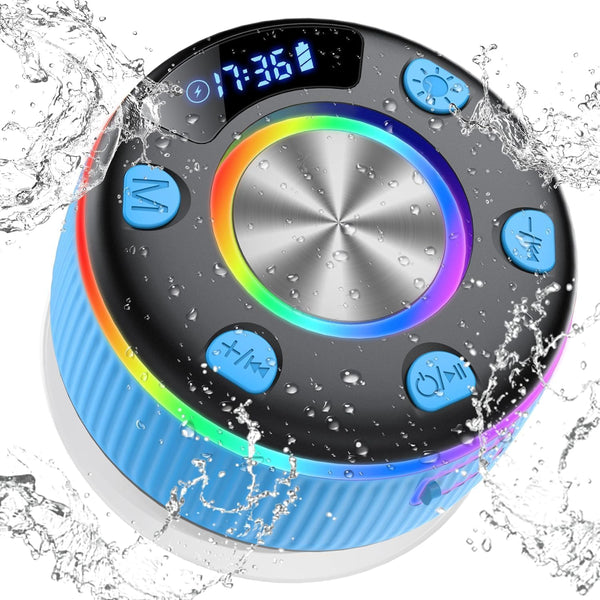 dotn 2026 Bluetooth Shower Speaker, Digital Display Portable Speaker with Suction Cup, LED