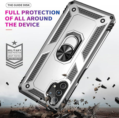 STARSHOP Samsung Galaxy A32 5G Case with Tempered Glass Screen Protector, Military Grade Shockproof Dual Layer Cover -