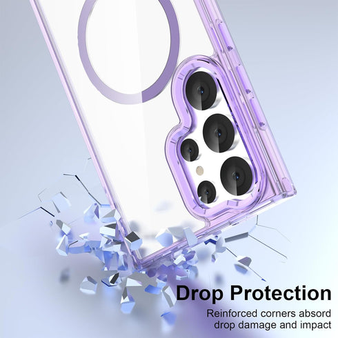 DAKORIE Clear Slim Case for Samsung Galaxy S24 Ultra, Military Grade Anti-Drop Phone Cover 6.8 inch - Purple
